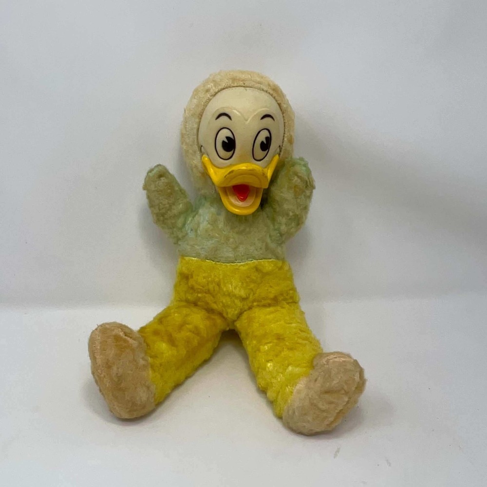 Vintage 1950s Walt Disney Donald Duck J Swedlin Gund Rubber Face Plush 11" RARE